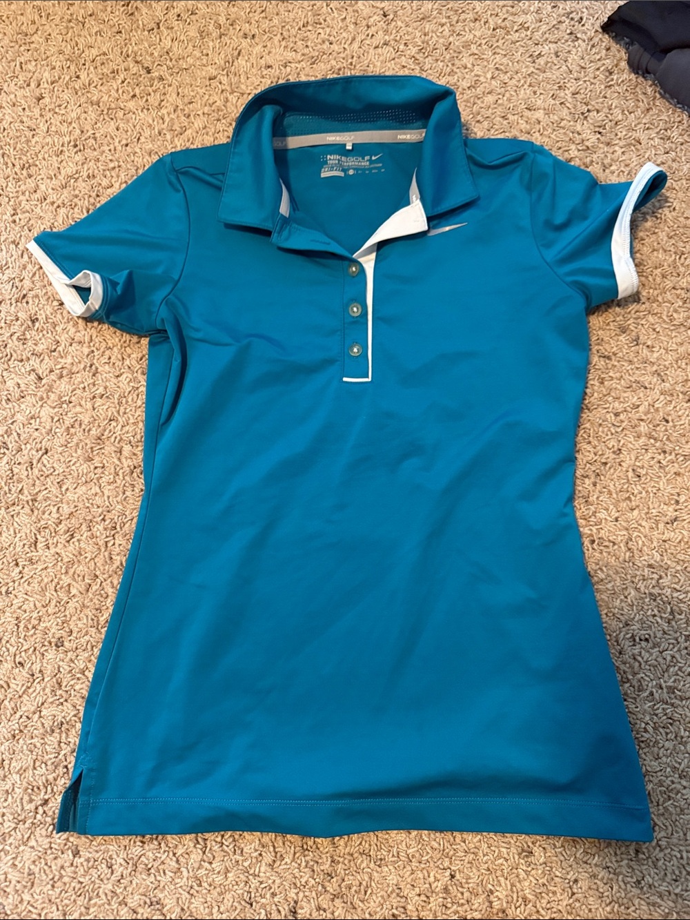 Nike Women's Teal Short-Sleeve Polo with White Trim